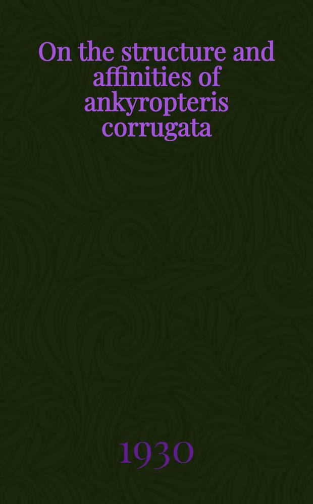 On the structure and affinities of ankyropteris corrugata
