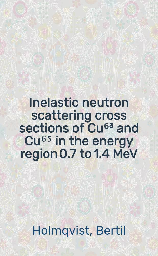 Inelastic neutron scattering cross sections of Cu⁶³ and Cu⁶⁵ in the energy region 0.7 to 1.4 MeV
