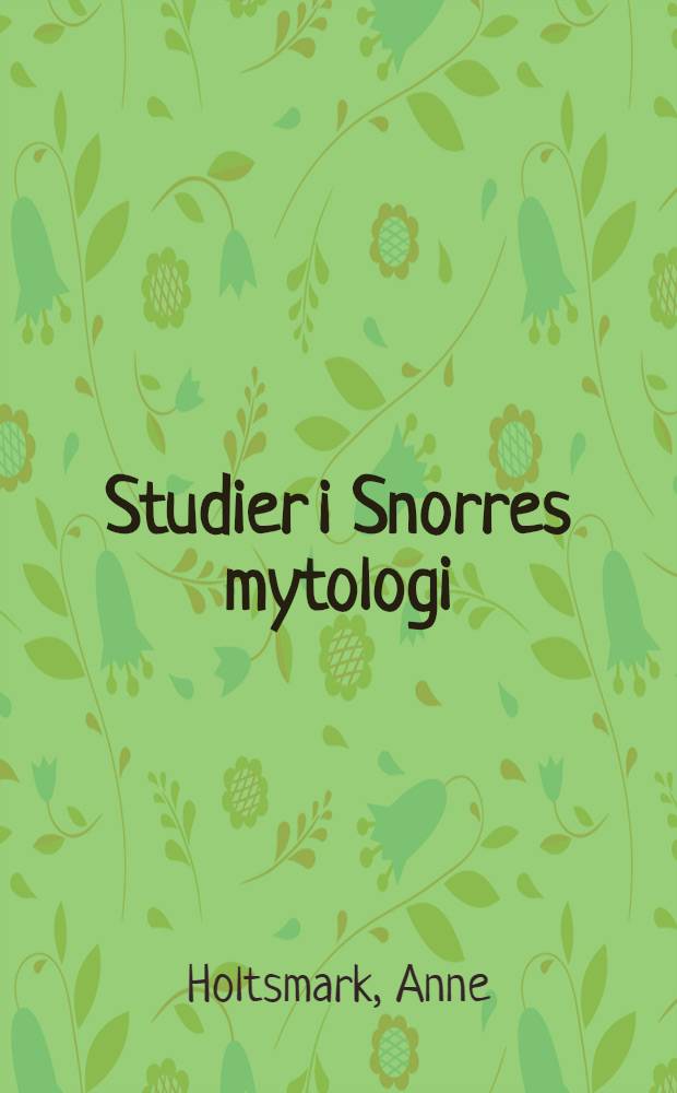 Studier i Snorres mytologi