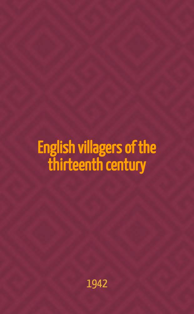 English villagers of the thirteenth century
