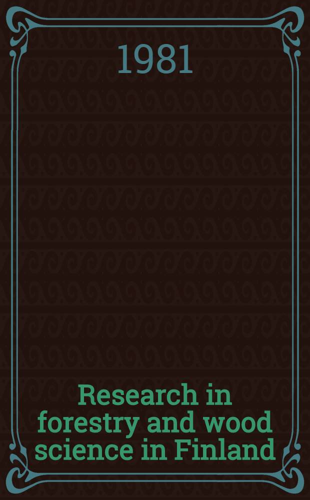 Research in forestry and wood science in Finland