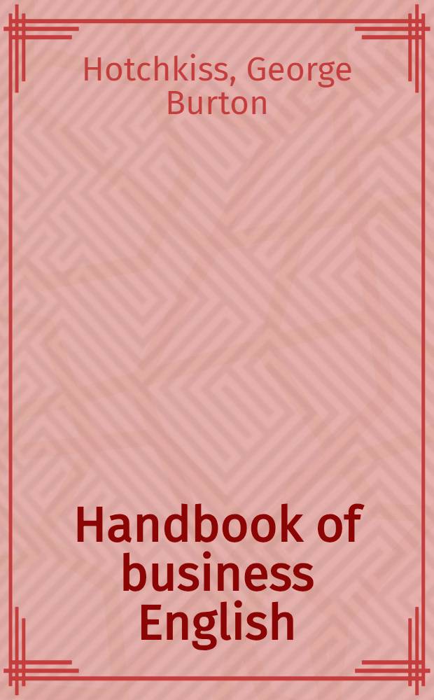 Handbook of business English