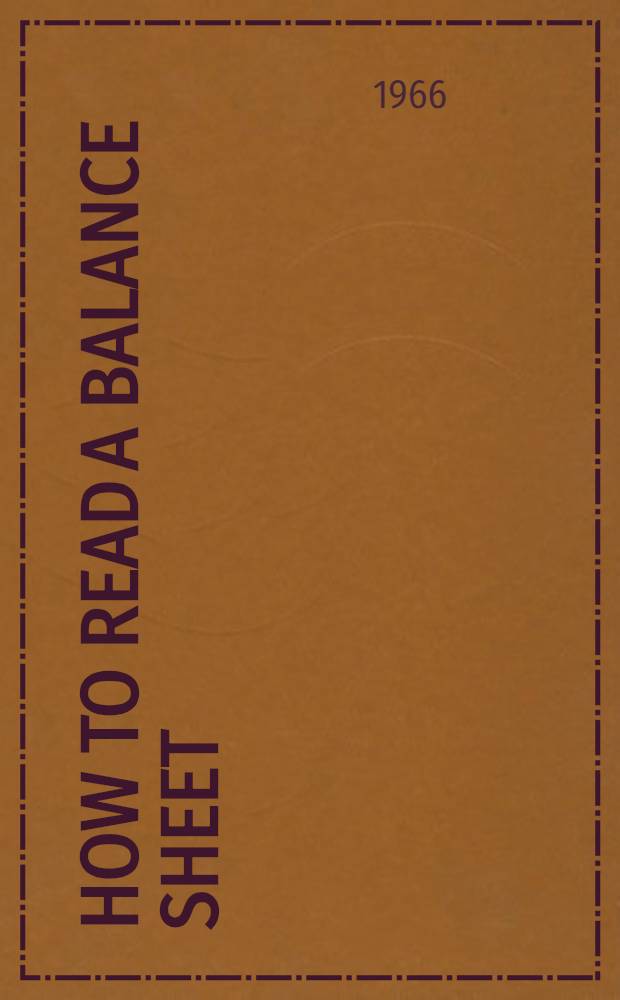 How to read a balance sheet