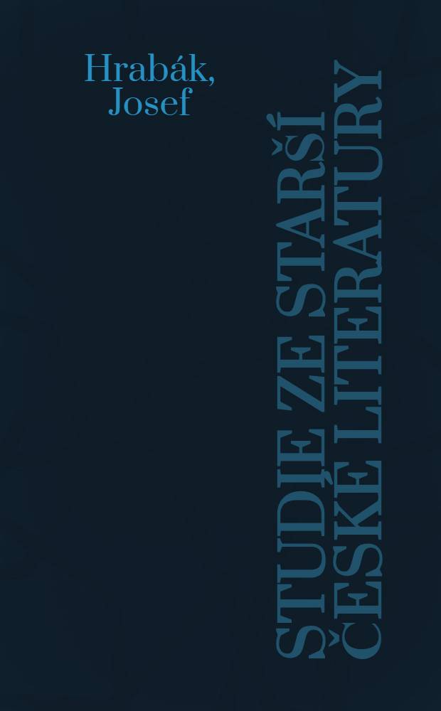 Studie ze starší české literatury