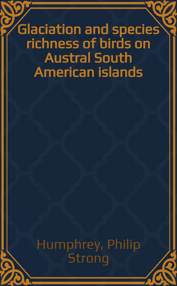 Glaciation and species richness of birds on Austral South American islands