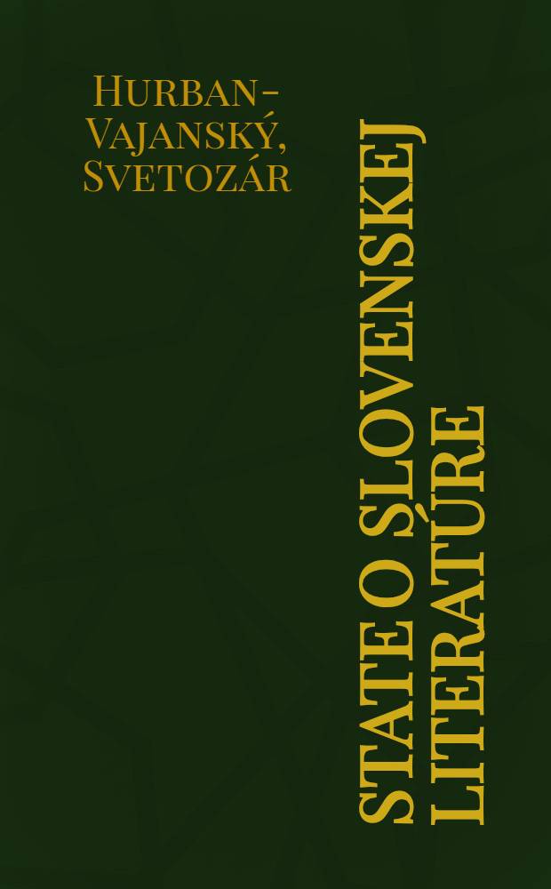 State o slovenskej literatúre