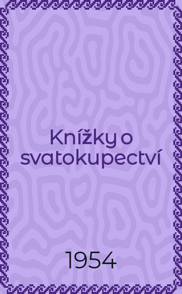 Knížky o svatokupectví