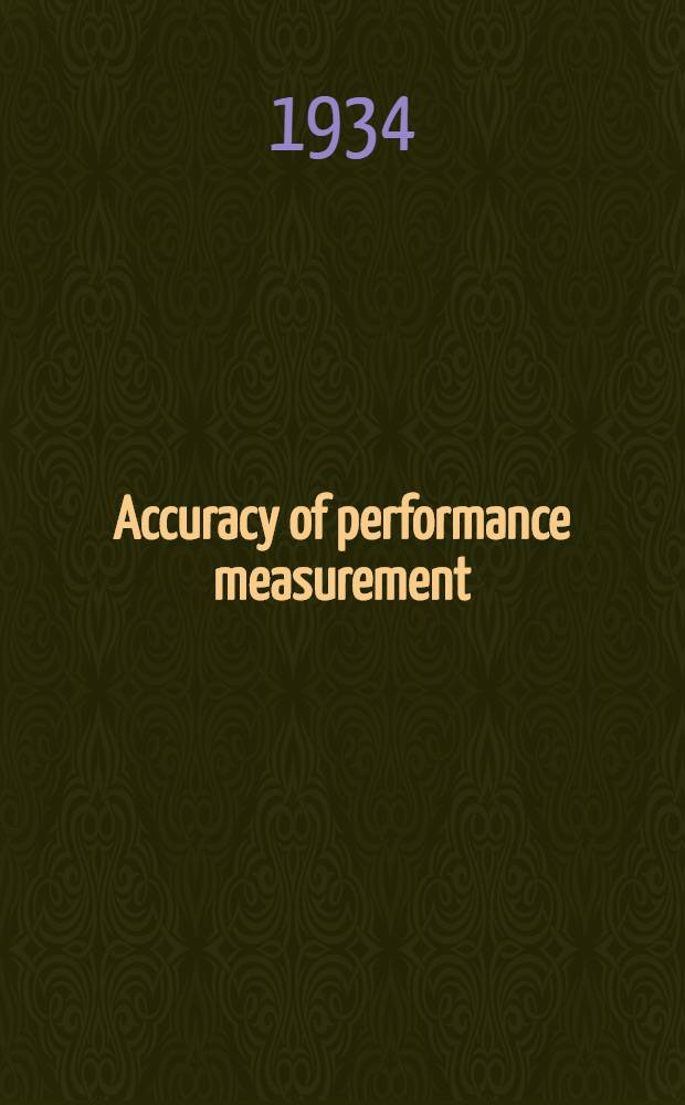 ... Accuracy of performance measurement