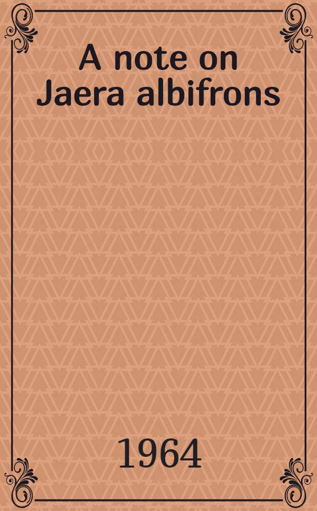 A note on Jaera albifrons (Leach) in Olderfjorden (Troms county)