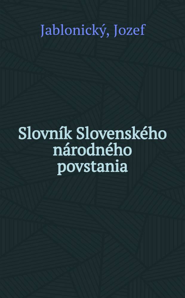 Slovník Slovenského národného povstania