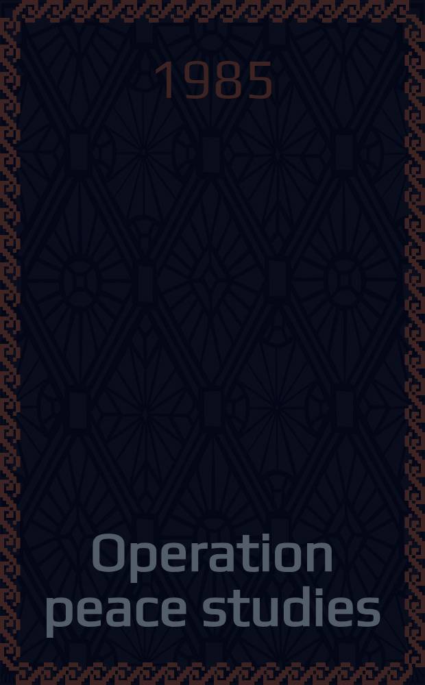 Operation peace studies : War in the classroom