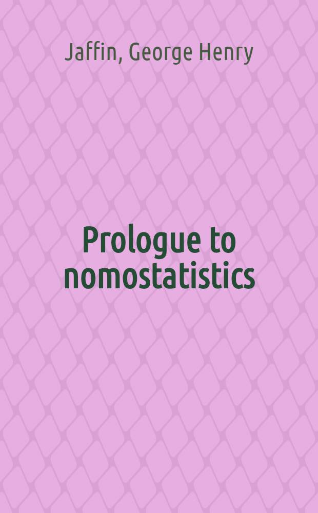 Prologue to nomostatistics