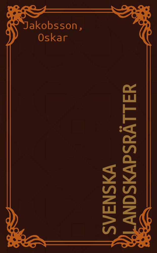 Svenska landskapsrätter