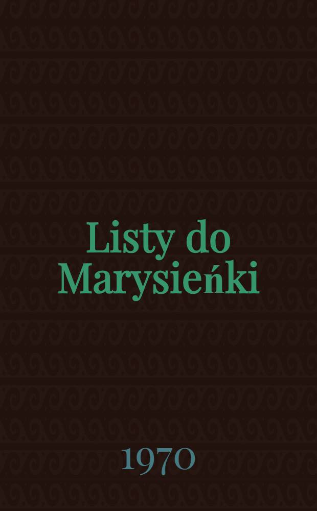 Listy do Marysieńki