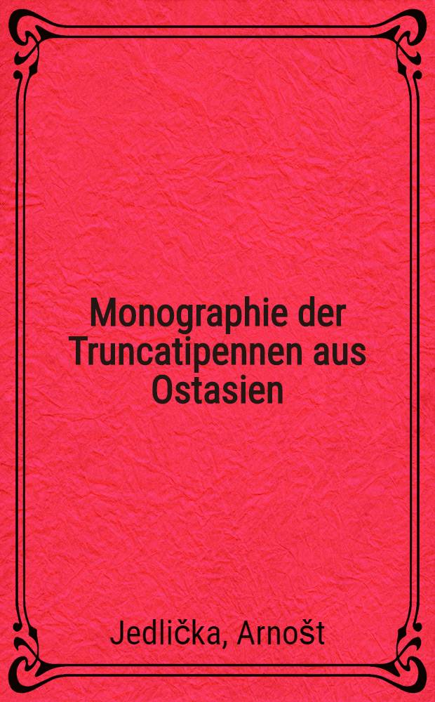 [Monographie der Truncatipennen aus Ostasien : Lebiinae - Odacanthinae - Brachyninae (Coleoptera, Carabidae)