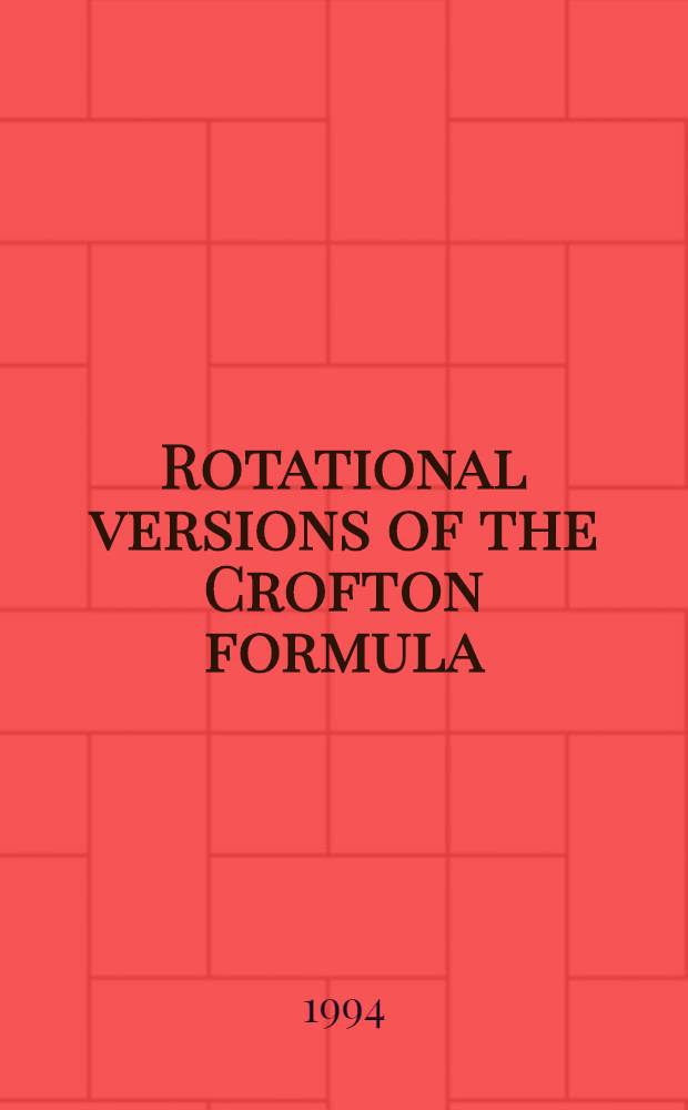 Rotational versions of the Crofton formula