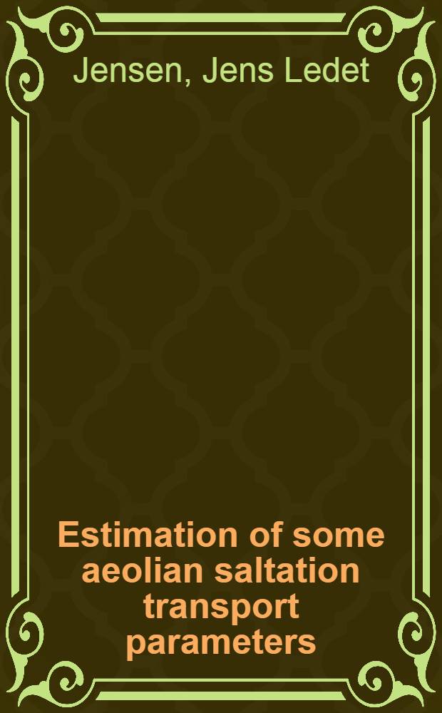 Estimation of some aeolian saltation transport parameters : A reanalysis of Williams' data