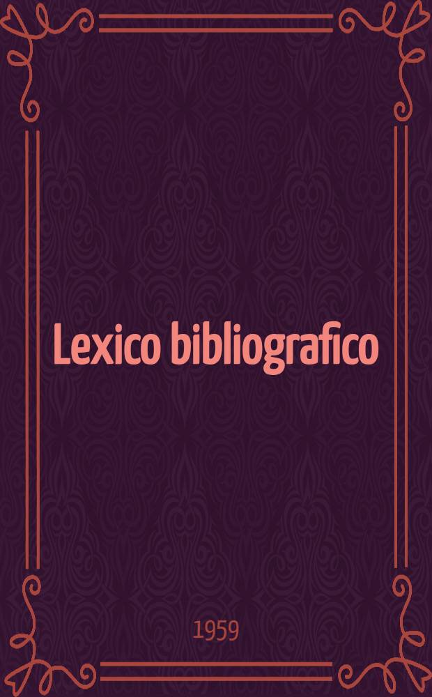 Lexico bibliografico