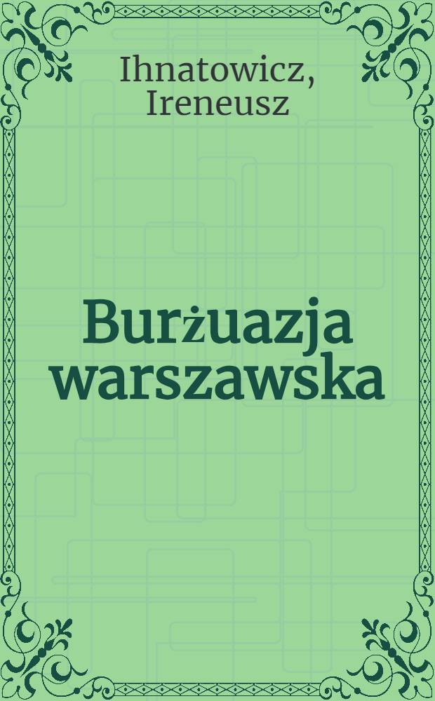 Burżuazja warszawska