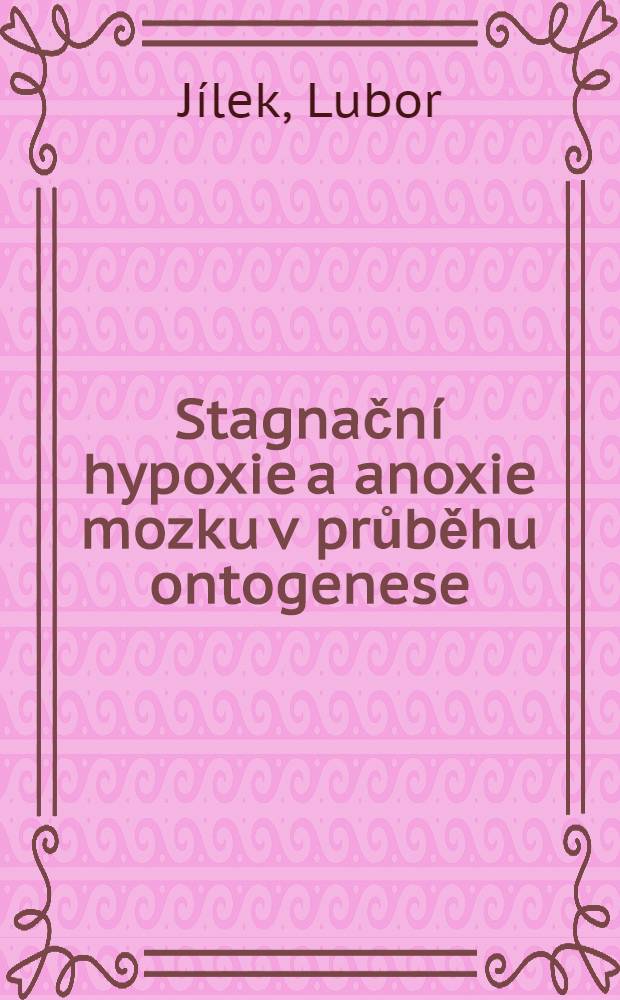 Stagnačn&iacute; hypoxie a anoxie mozku v průběhu ontogenese