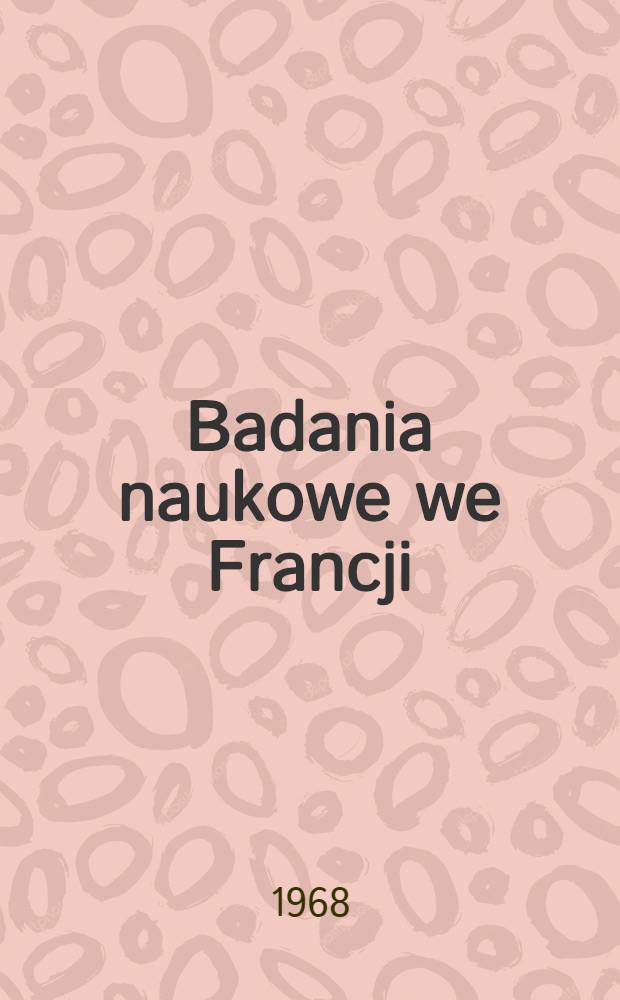 Badania naukowe we Francji