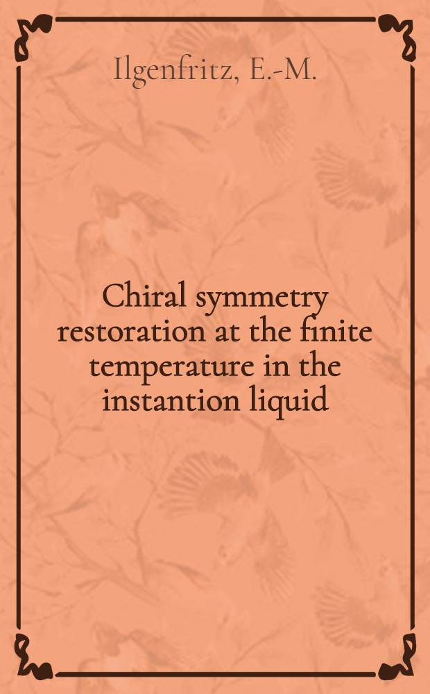 Chiral symmetry restoration at the finite temperature in the instantion liquid