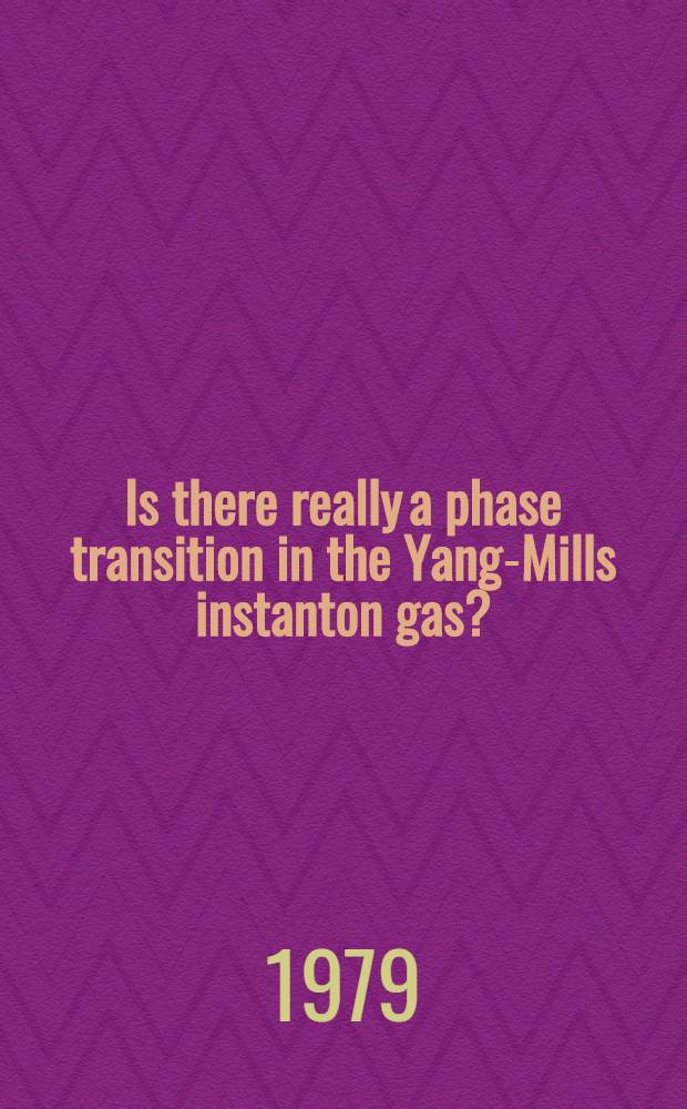 Is there really a phase transition in the Yang-Mills instanton gas?