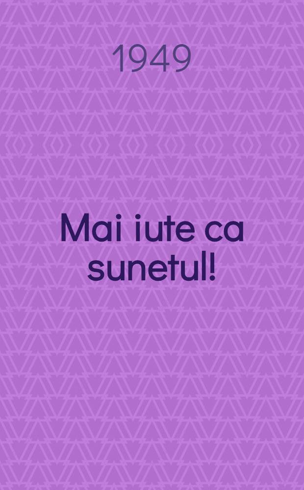 Mai iute ca sunetul!