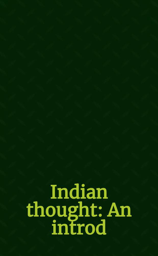 Indian thought : An introd