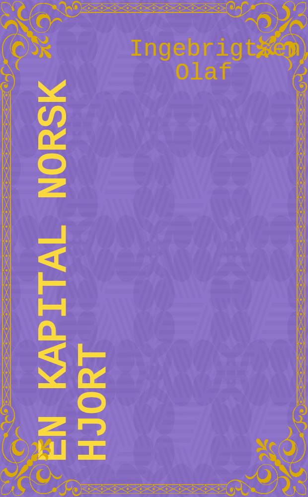 En kapital norsk hjort