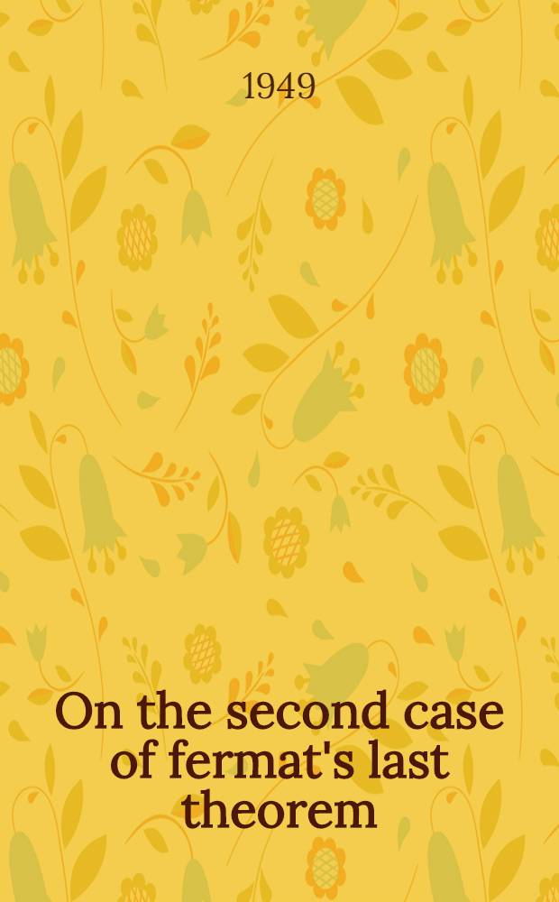 On the second case of fermat's last theorem