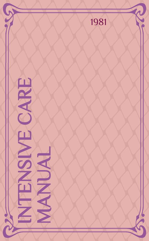 Intensive care manual