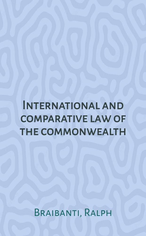 International and comparative law of the commonwealth