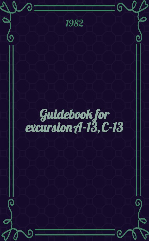 Guidebook for excursion A-13, C-13 : Baikal region