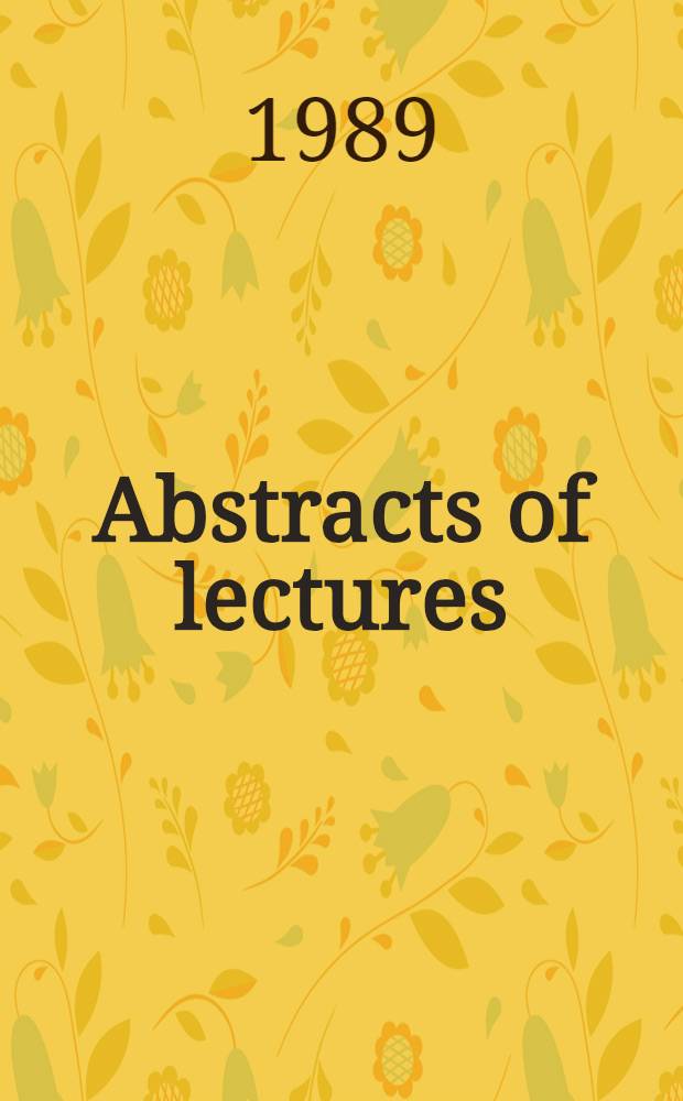 Abstracts of lectures