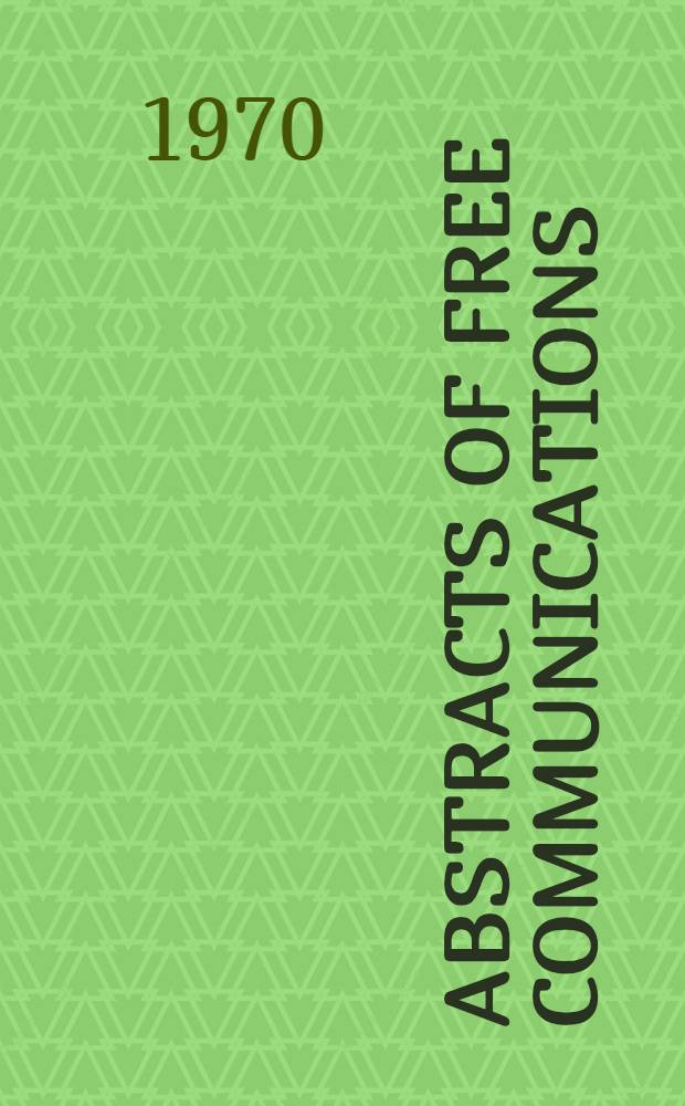 Abstracts of free communications