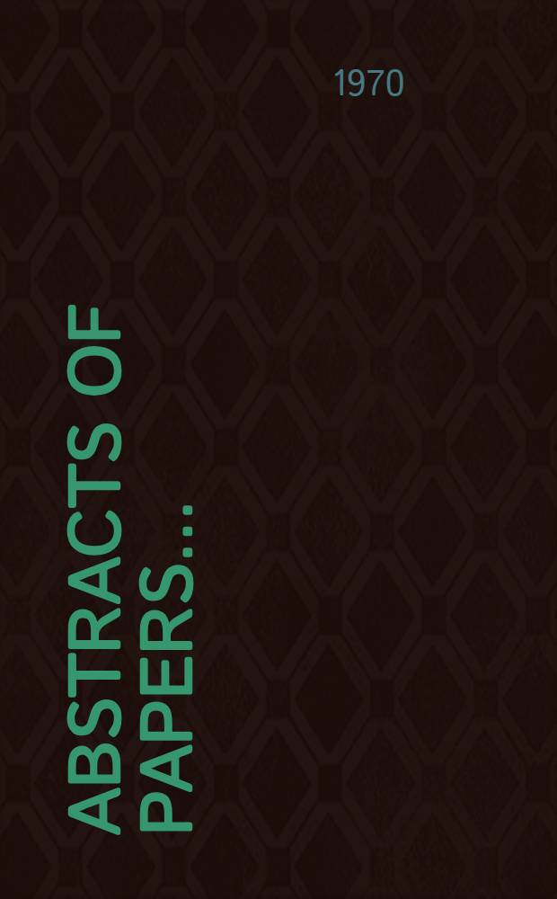 Abstracts of papers ...