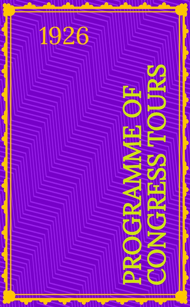 Programme of congress tours