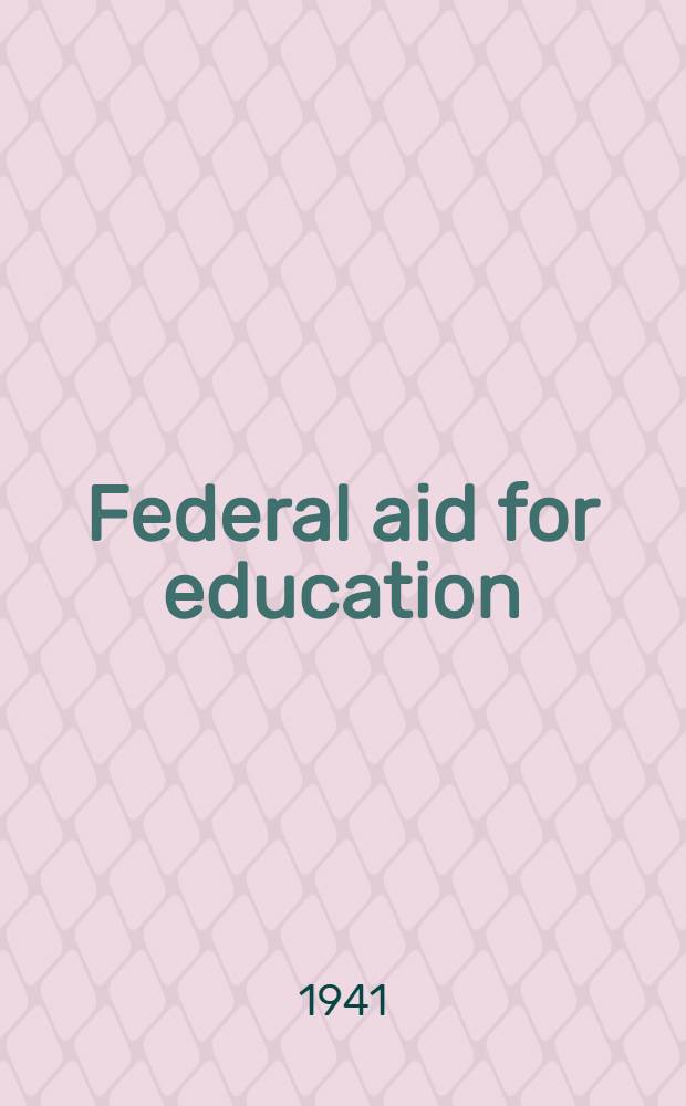 Federal aid for education