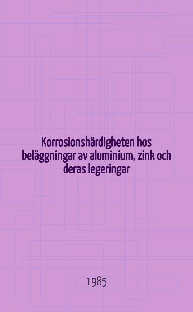Korrosionshärdigheten hos beläggningar av aluminium, zink och deras legeringar = Corrosion resistance of coatings of aluminium, zink and their alloys : Resultat av fyra års exponering