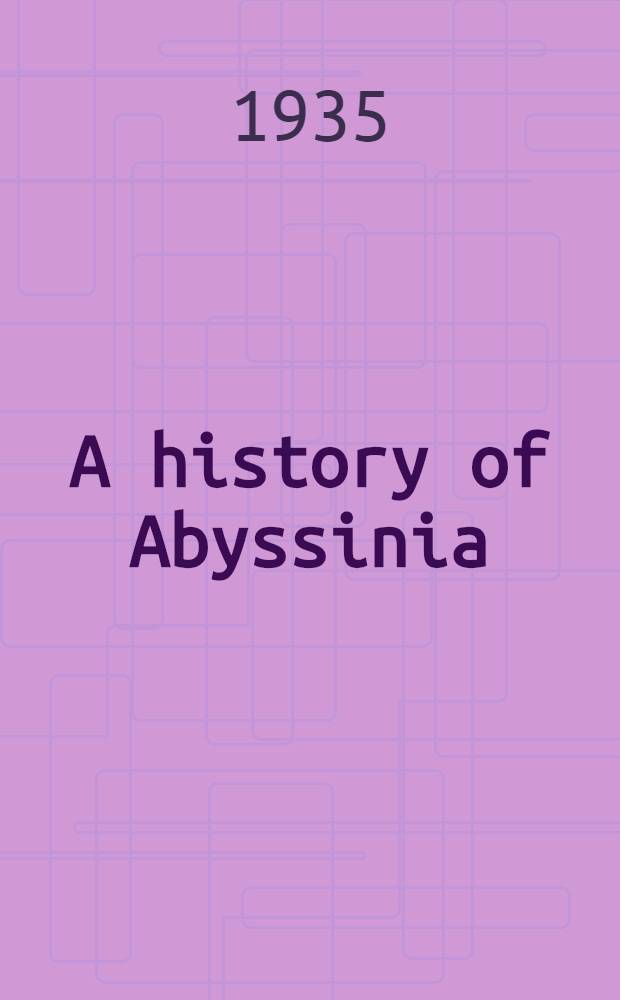 A history of Abyssinia