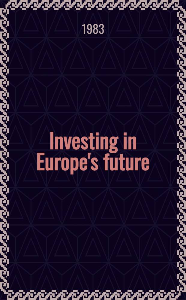 Investing in Europe's future