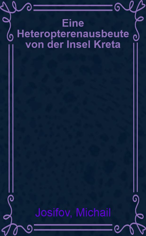 Eine Heteropterenausbeute von der Insel Kreta