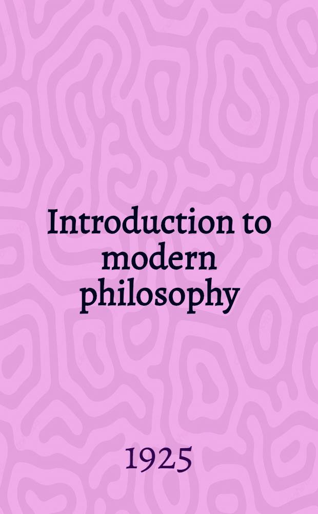 Introduction to modern philosophy