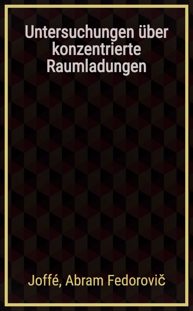 Untersuchungen &uuml;ber konzentrierte Raumladungen (Polarisation) im kalspat