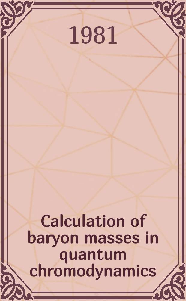 Calculation of baryon masses in quantum chromodynamics : Errata