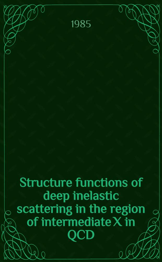 Structure functions of deep inelastic scattering in the region of intermediate X in QCD