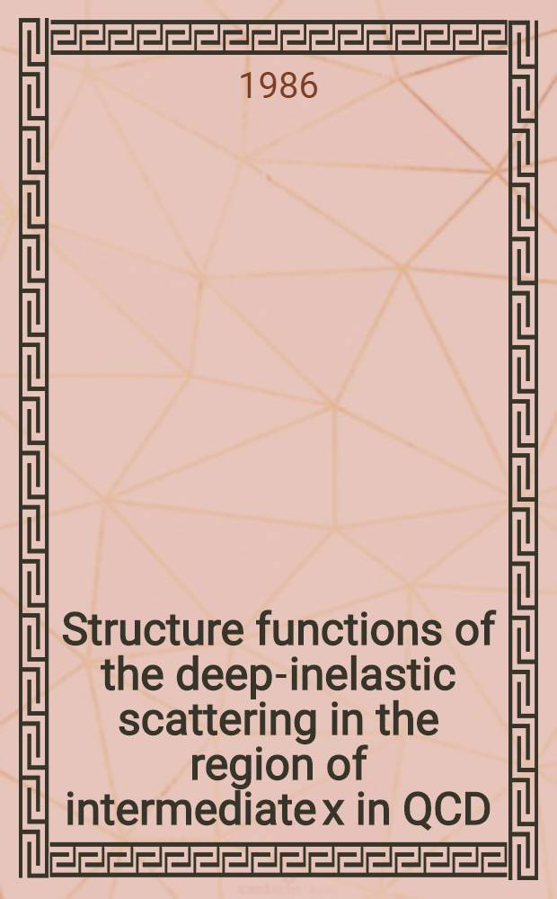 Structure functions of the deep-inelastic scattering in the region of intermediate x in QCD : Errata to preprint ITEP-131 (1985)