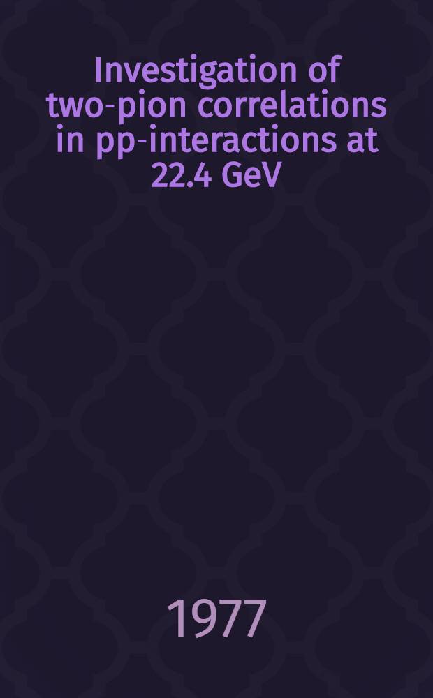 Investigation of two-pion correlations in pp-interactions at 22.4 GeV/c