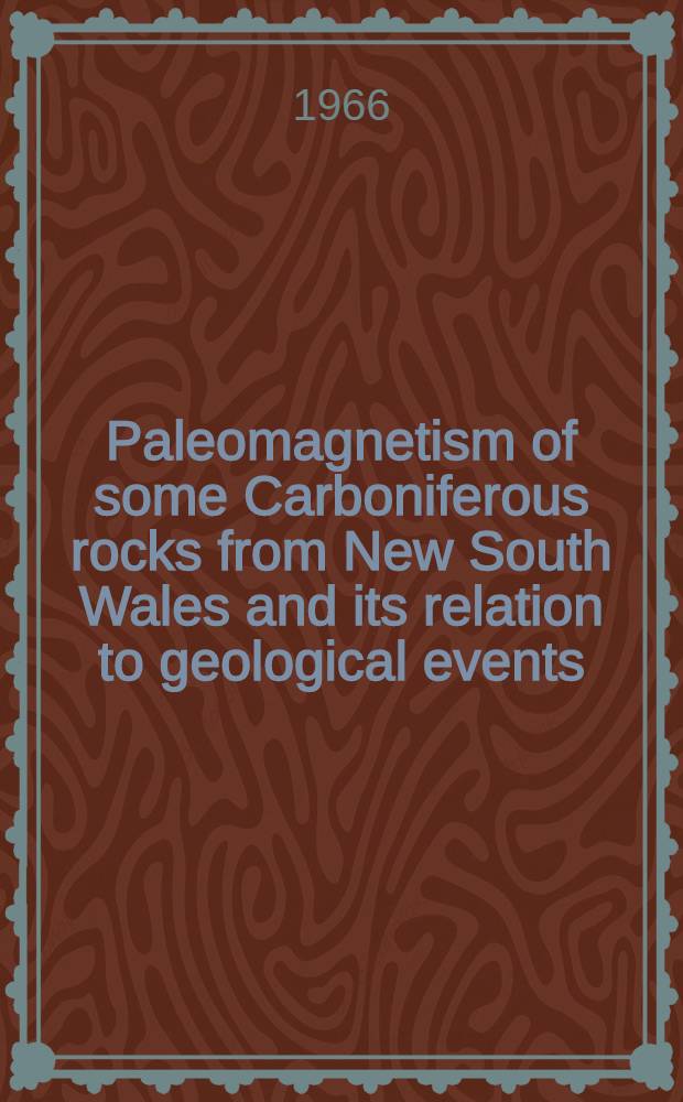 Paleomagnetism of some Carboniferous rocks from New South Wales and its relation to geological events